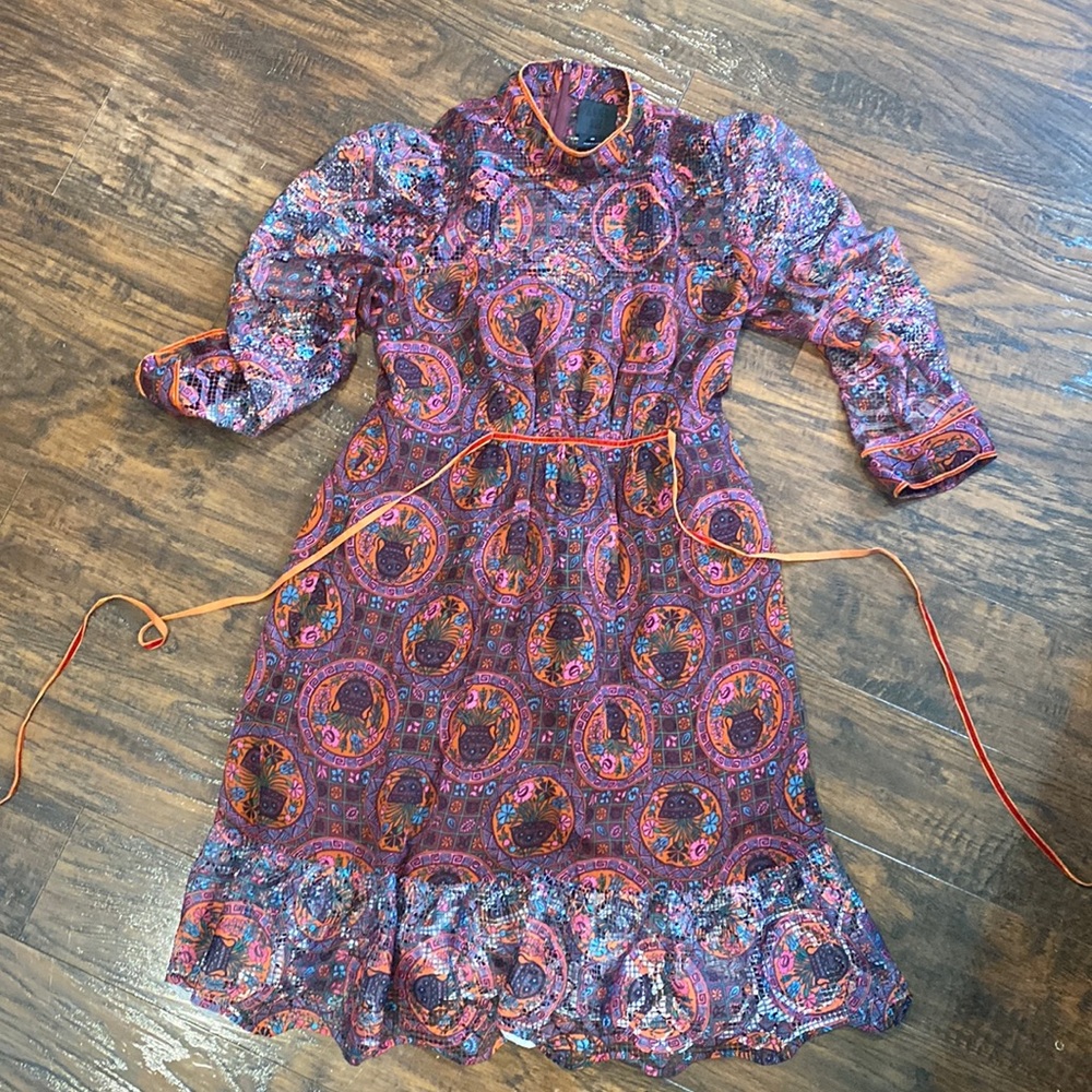 Anna Sui Printed Plant Dress
